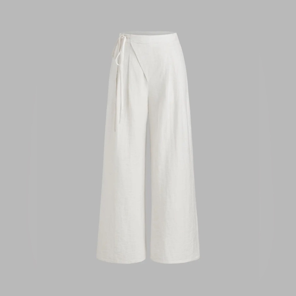 NWT CROSSOVER WAISTBAND LINEN TROUSER